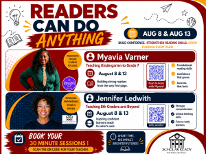 Readers can do anything flyer gives the date and registration options for this event. 